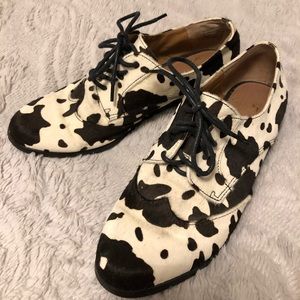 Shellys London cow print shoes